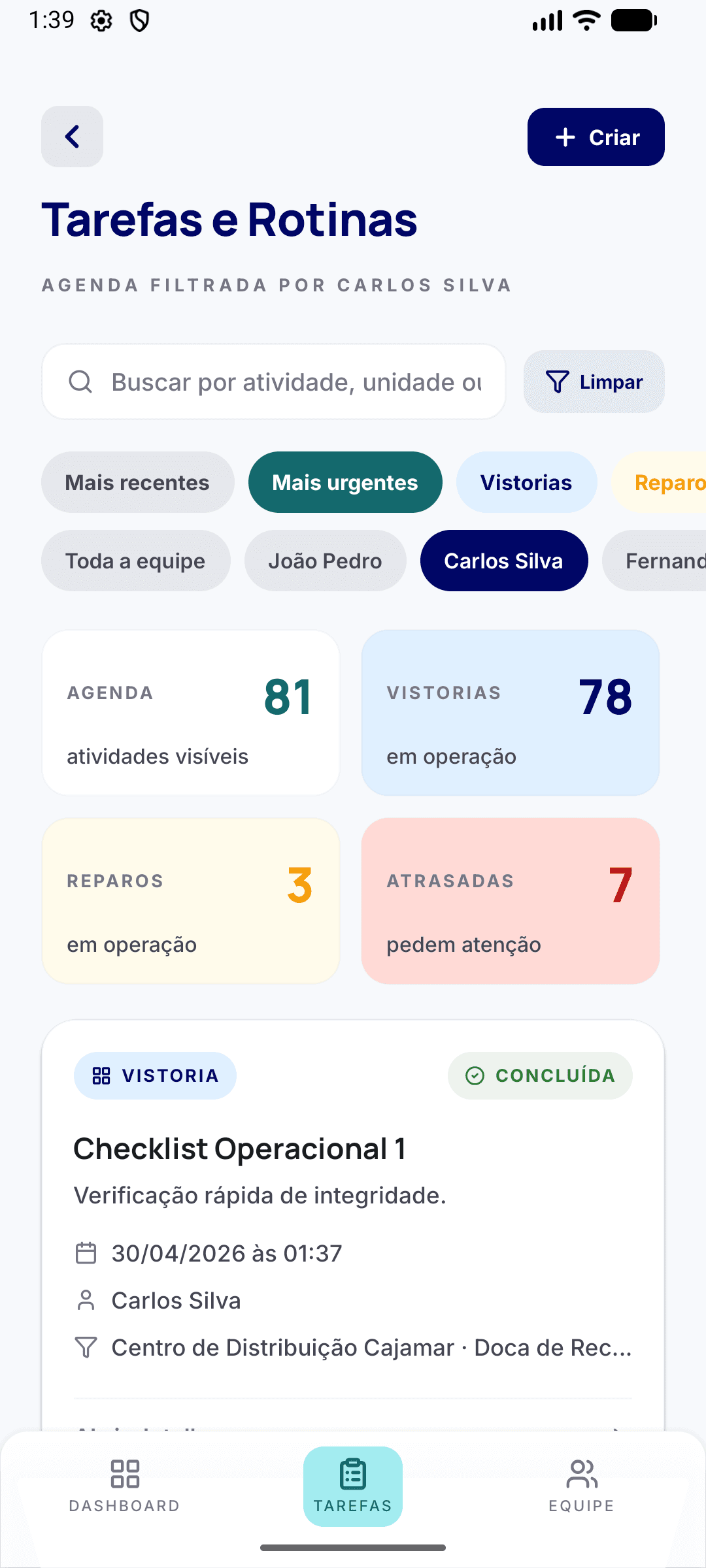 Tarefas e Rotinas