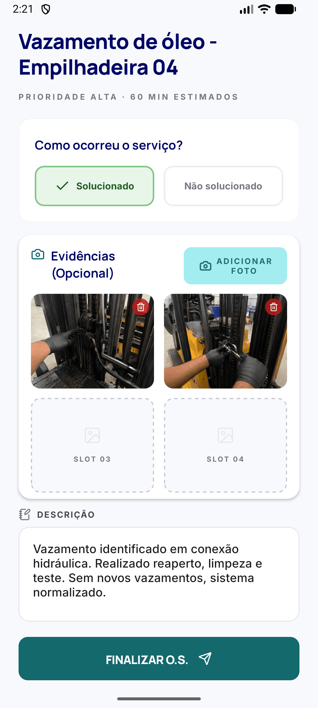 Execução do Reparo